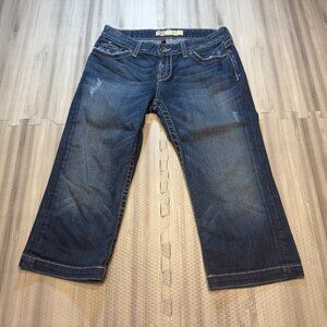 Buckle Dark Blue Cropped Women's Jeans - Ankle Length